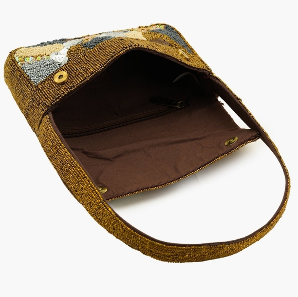 America & Beyond Sequin Beaded Camouflage Shoulder Handbag - Picture 4 of 5